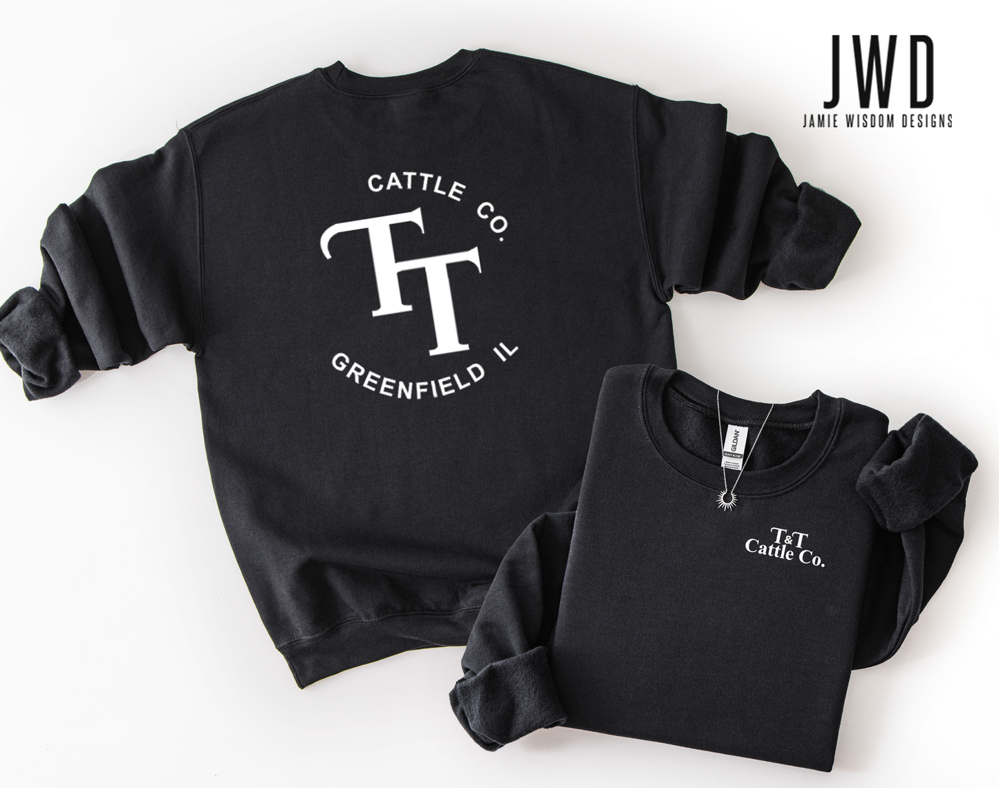 TT CATTLE CO_GILDAN ADULT UNISEX BLACK CREW
