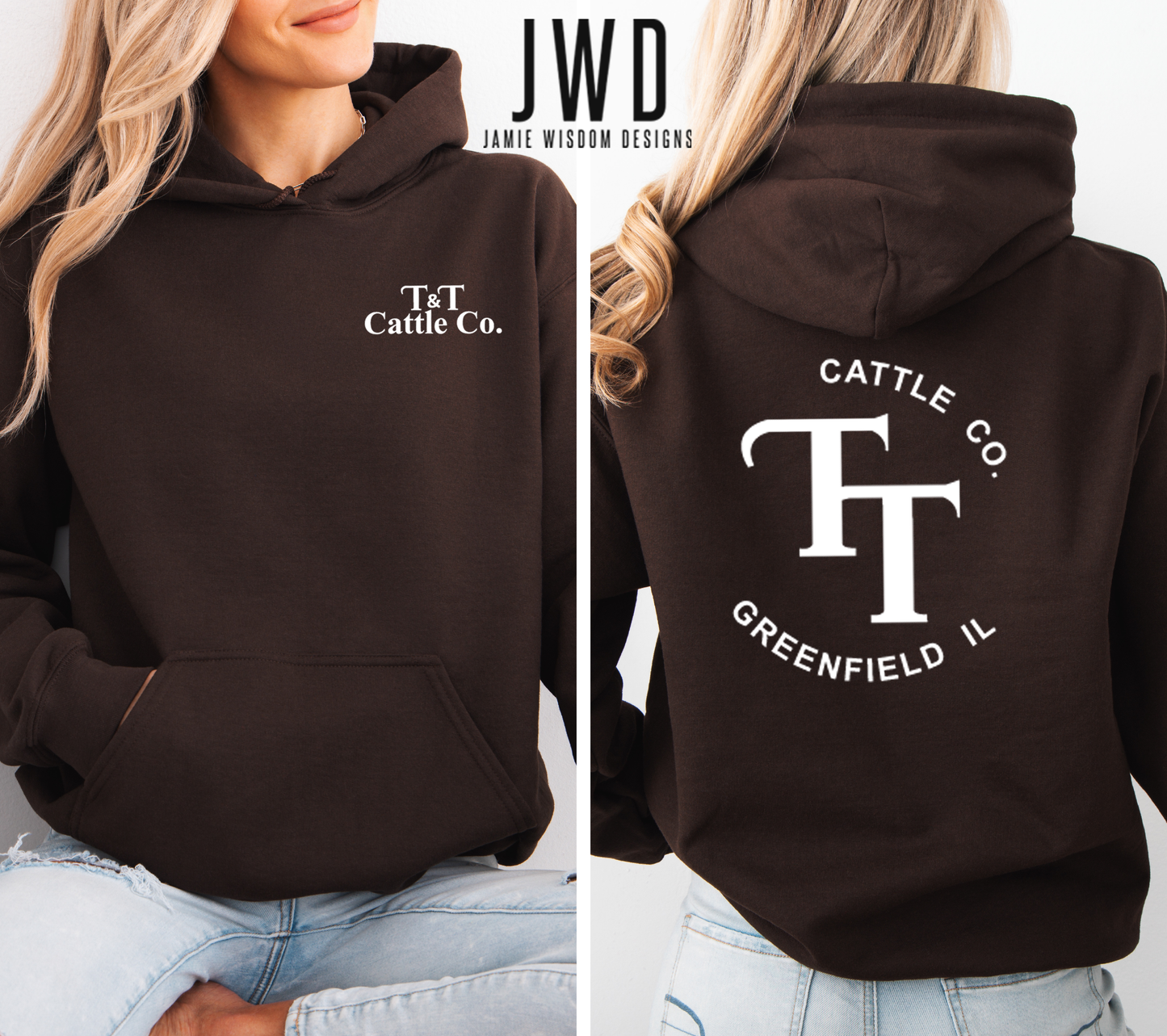 TT CATTLE CO_GILDAN ADULT UNISEX CHOCOLATE HOODIE