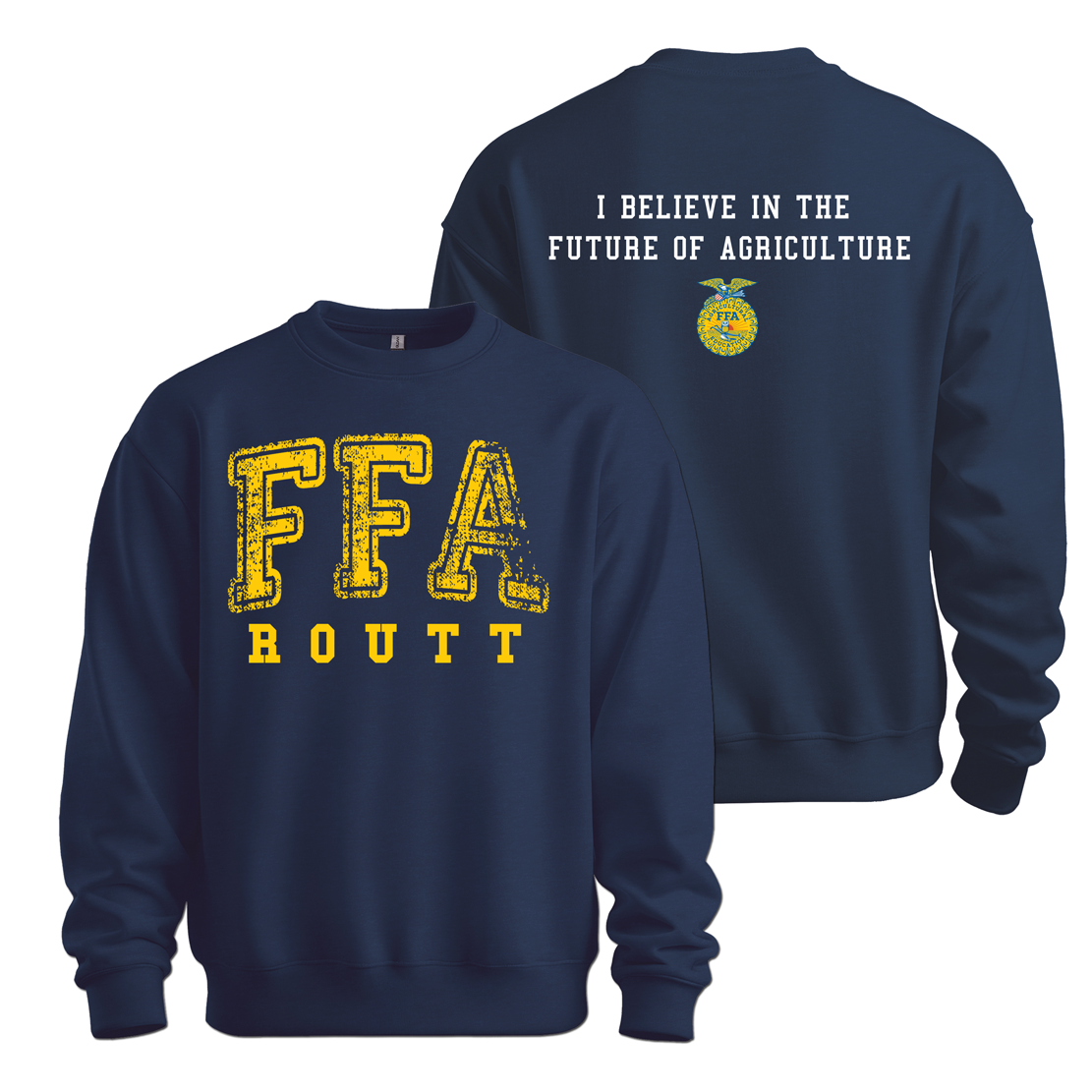 Routt FFA Gildan Crew Adult Unisex Sweatshirt - Navy