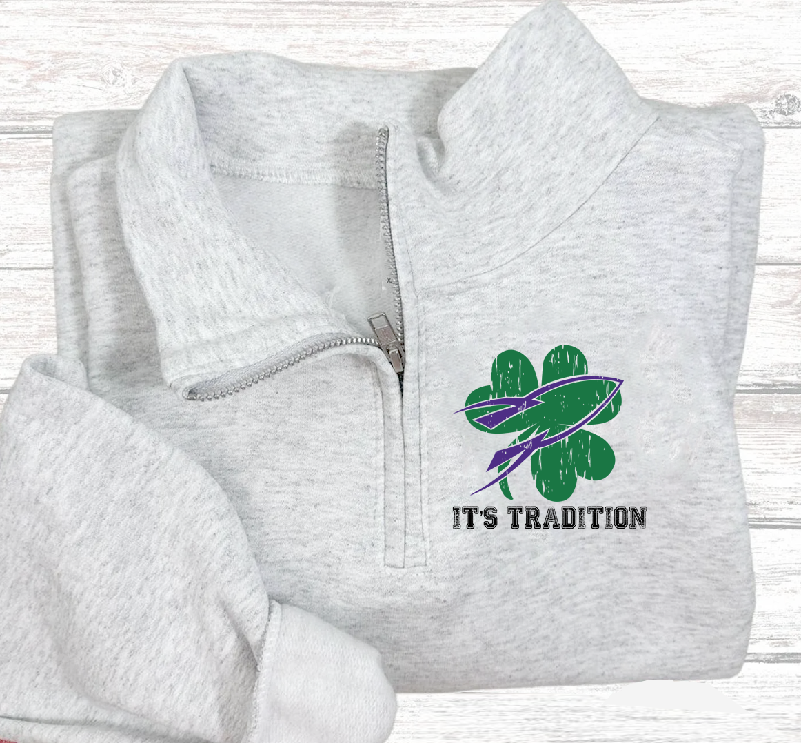 *SHAMROCKET ASH GREY 1/4 SWEATSHIRT PULLOVER - ADULT ONLY