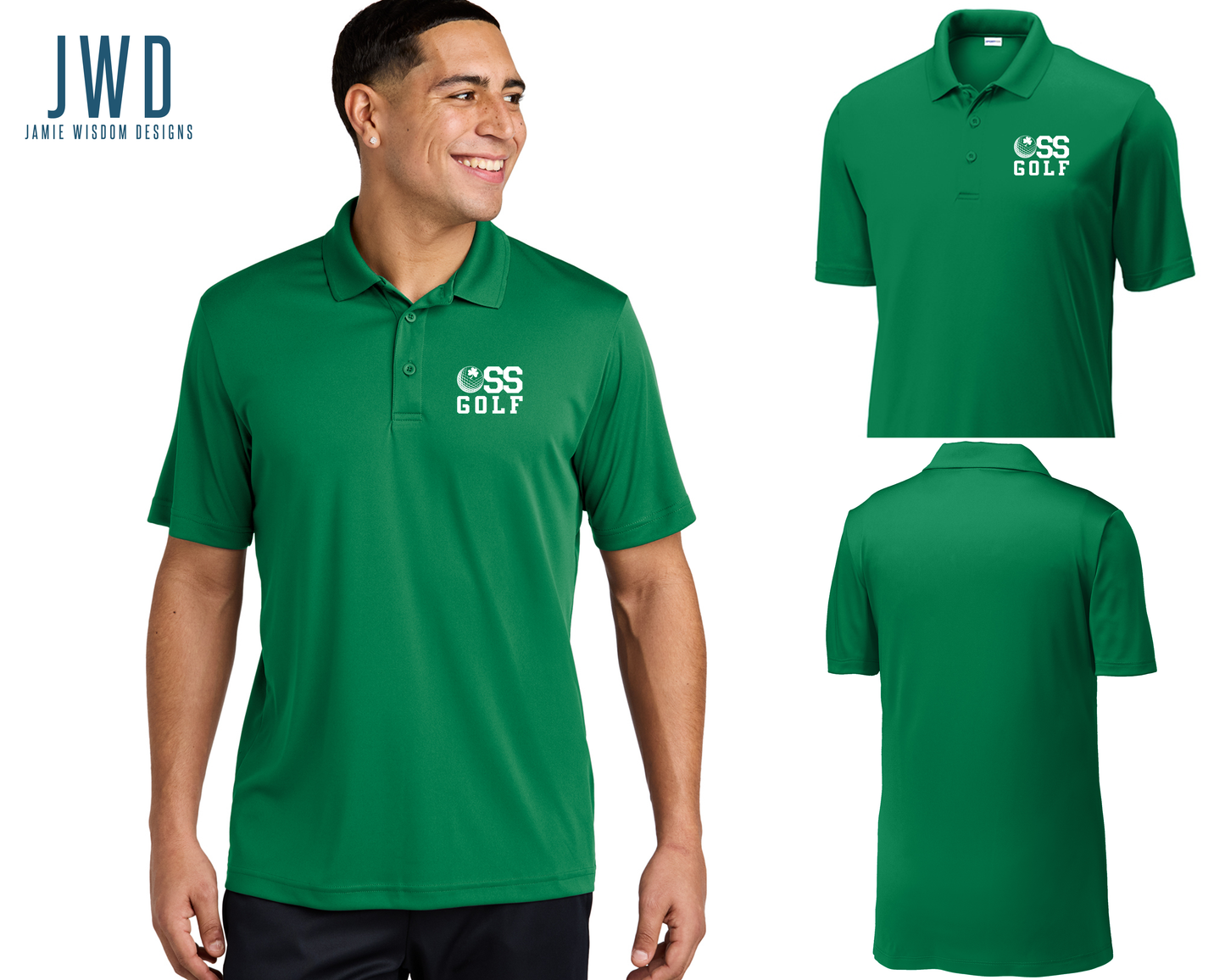 *OSS MEN'S GOLF POLO - KELLY GREEN *GOLF UNIFORM*