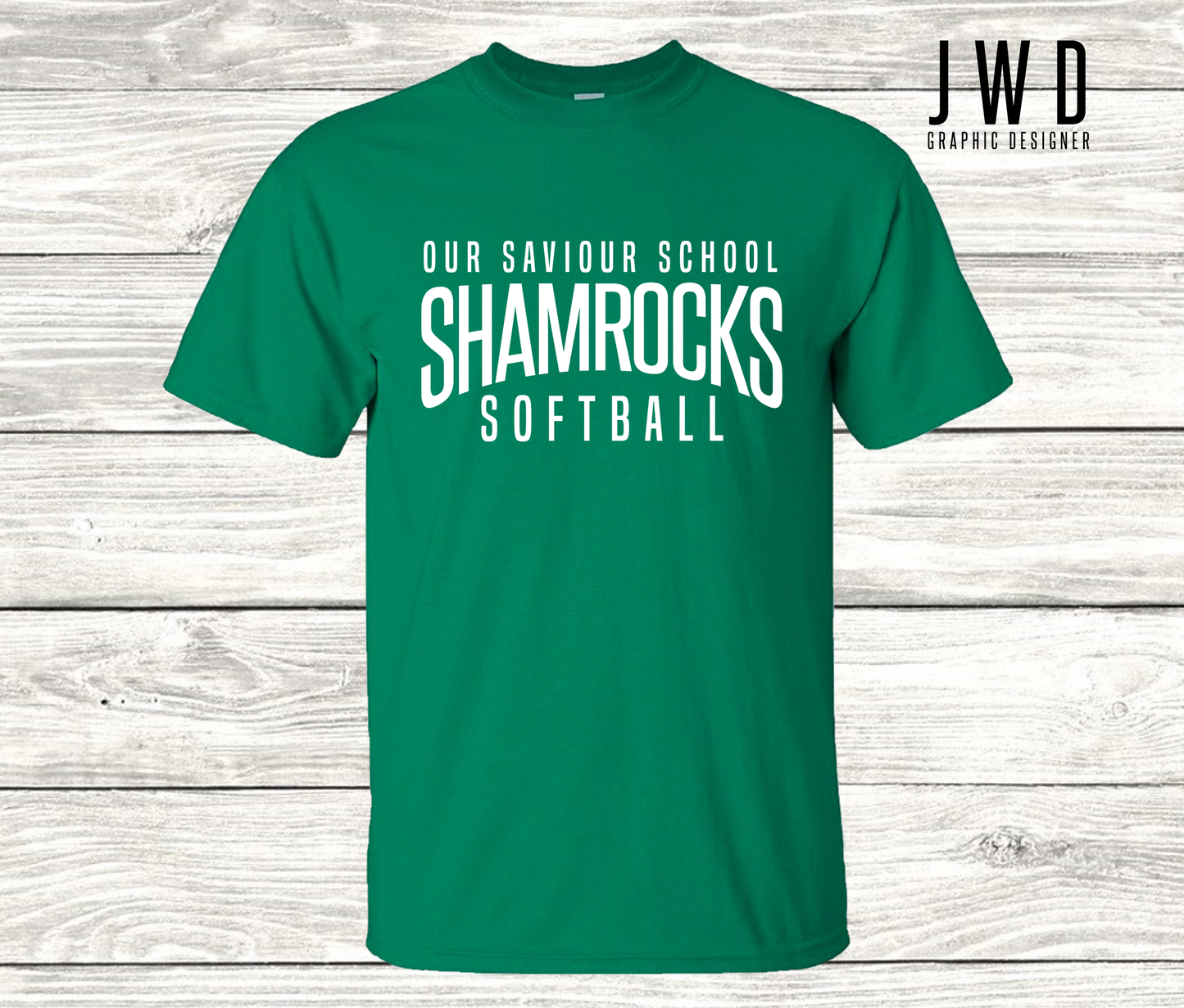 OSS SHAMROCKS SOFTBALL - GILDAN KELLY GREEN TEE - YOUTH + ADULT