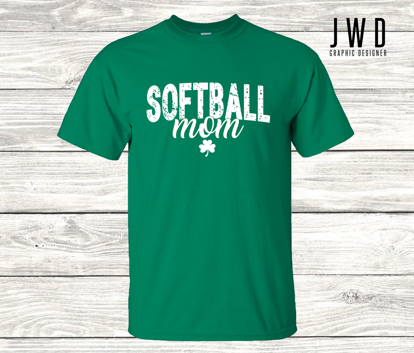 OSS SHAMROCKS SOFTBALL *MOM* - GILDAN KELLY GREEN TEE - ADULT SIZES