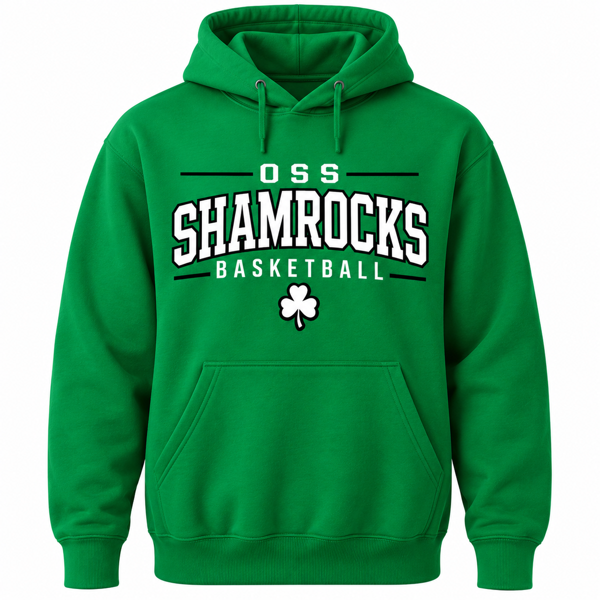 Shamrock Basketball Hoodie - Irish Green *Available in Youth + Adult*