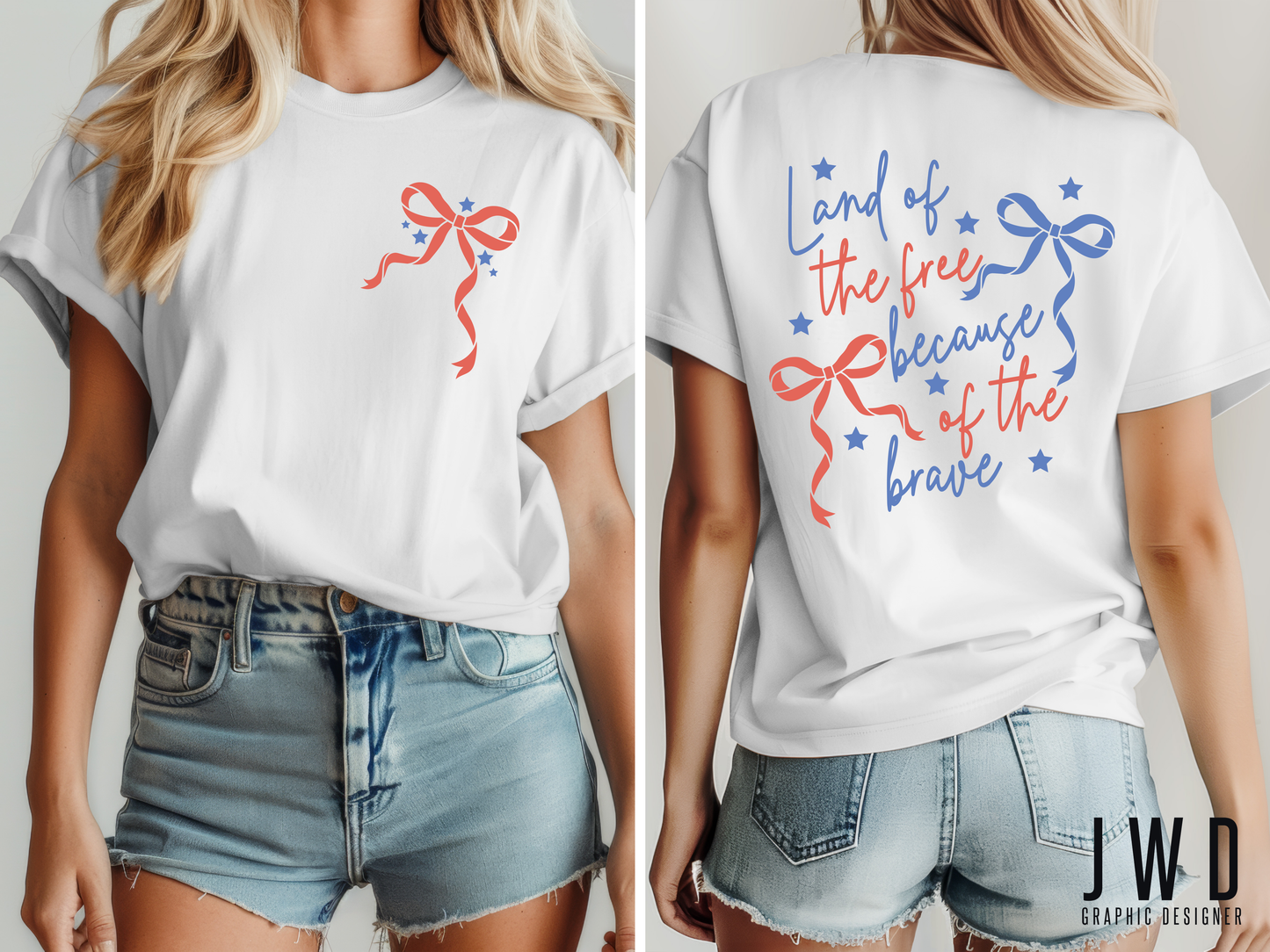 *America Bows - BELLA + CANVAS t-shirt (unisex fit) White *Youth + Adult Sizes*