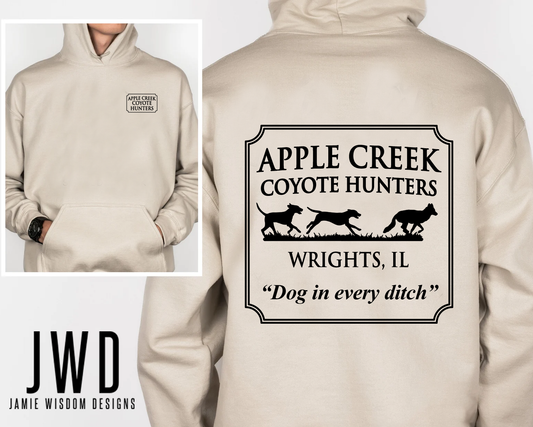 Apple Creek Coyote Hunters - Gildan Unisex Adult Hoodies - Sand Color