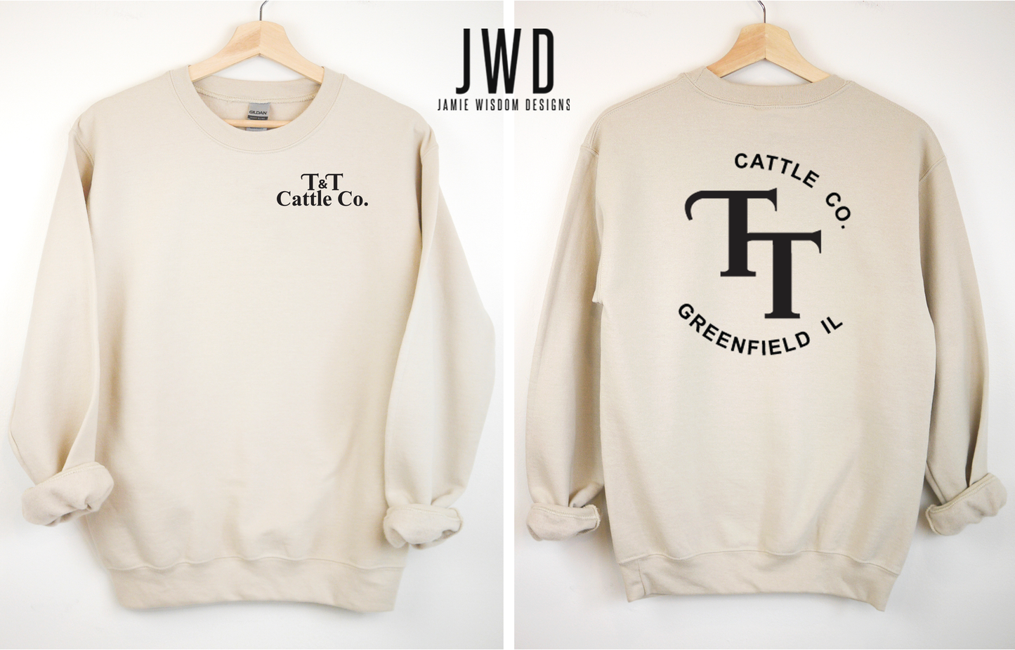 TT CATTLE CO_GILDAN ADULT UNISEX SAND CREW