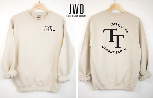 TT CATTLE CO_GILDAN ADULT UNISEX SAND CREW
