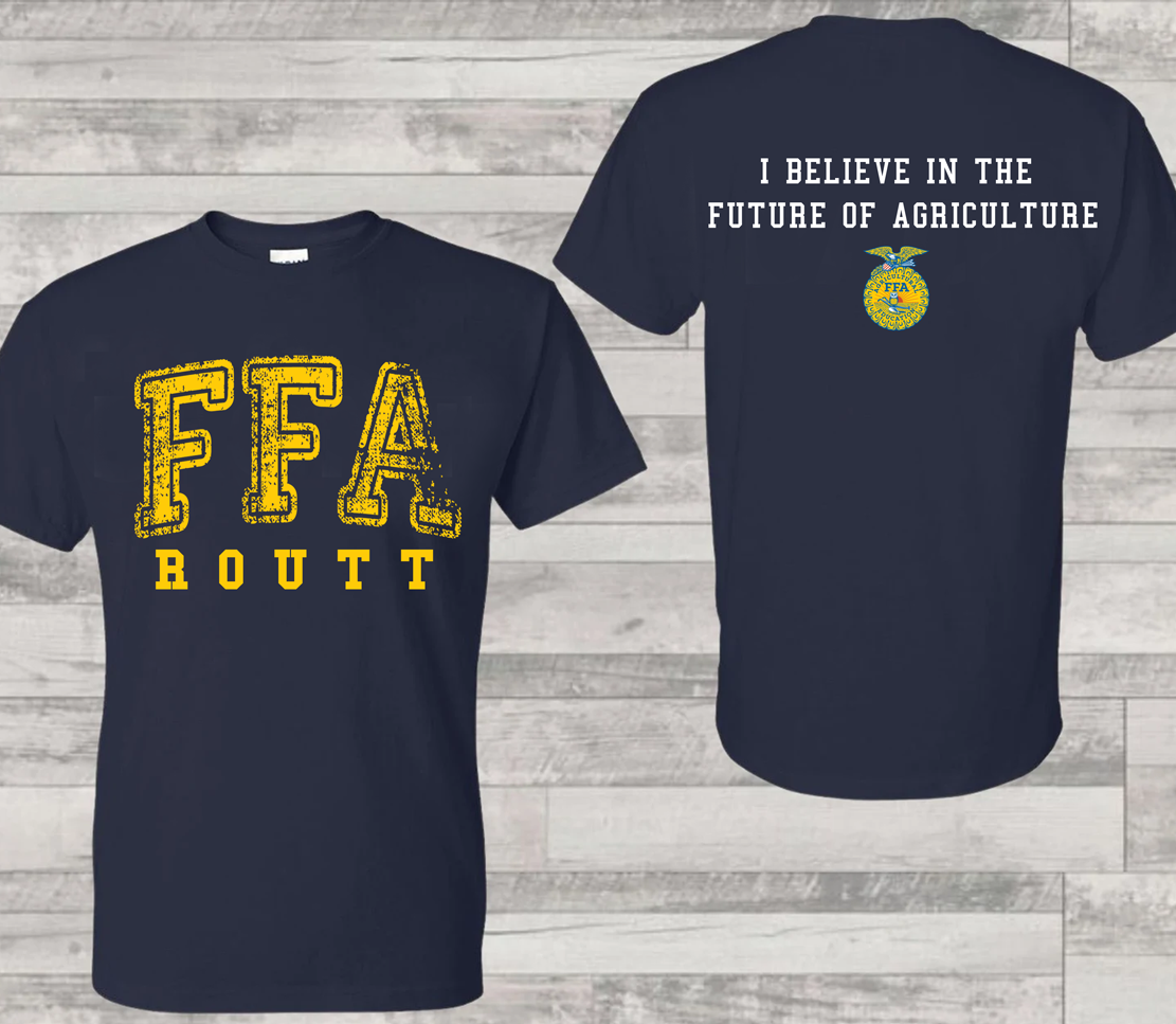 ROUTT FFA GILDAN ADULT UNISEX TSHIRT - NAVY