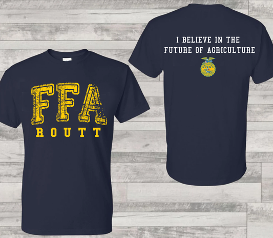 ROUTT FFA GILDAN ADULT UNISEX TSHIRT - NAVY