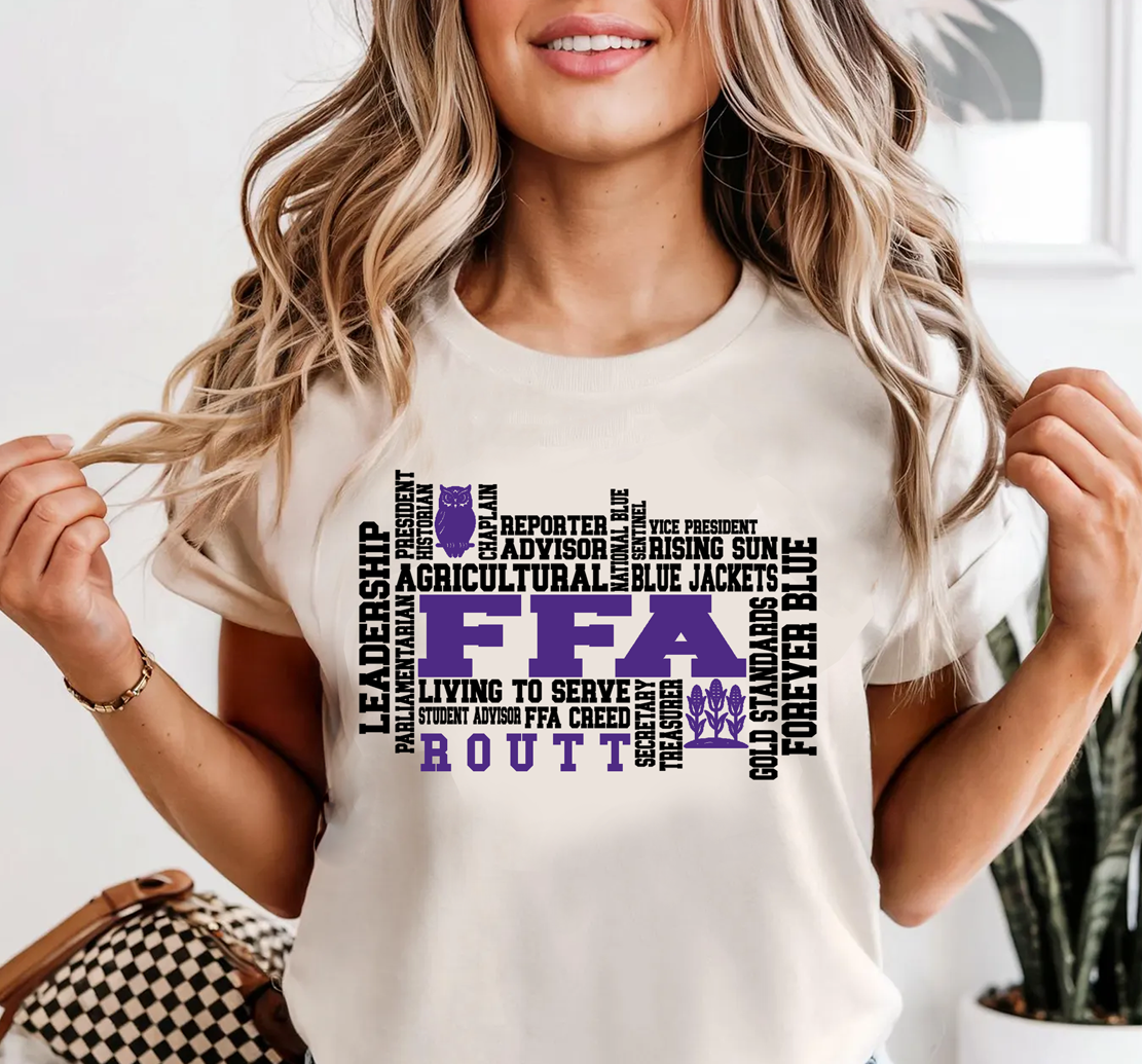 ROUTT FFA Word Cloud Tee - Bella Canvas Unisex Fit