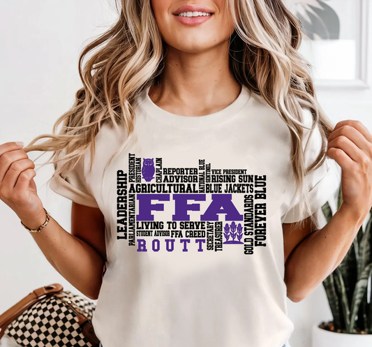 ROUTT FFA Word Cloud Tee - Bella Canvas Unisex Fit