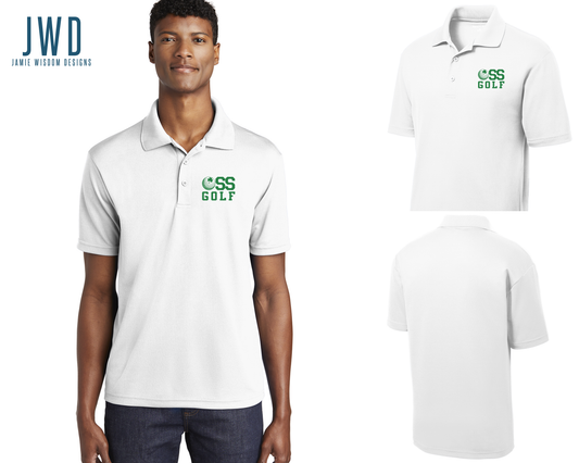 *OSS MEN'S GOLF POLO - WHITE *GOLF UNIFORM*