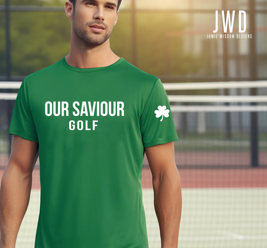 *OSS GOLF MENS + BOYS DRIFIT TEES - KELLY GREEN *SPIRIT WEAR*