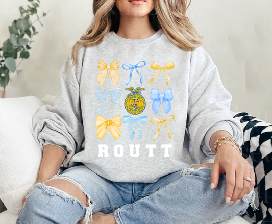 Routt FFA BOWS Gildan Crew Adult Unisex Sweatshirt - ASH GREY