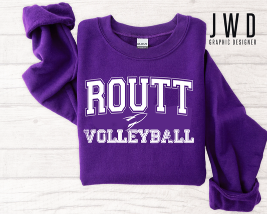 Routt Volleyball - Gildan Adult Unisex Crew Sweatshirt