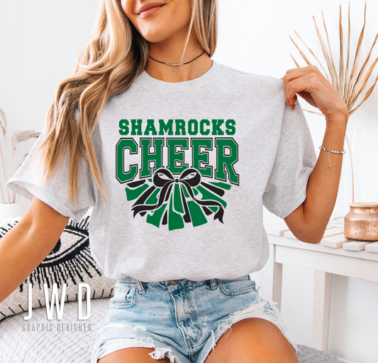 SHAMROCKS CHEER _ YOUTH + ADULT UNISEX GILDAN TSHIRT - ASH GREY COLOR