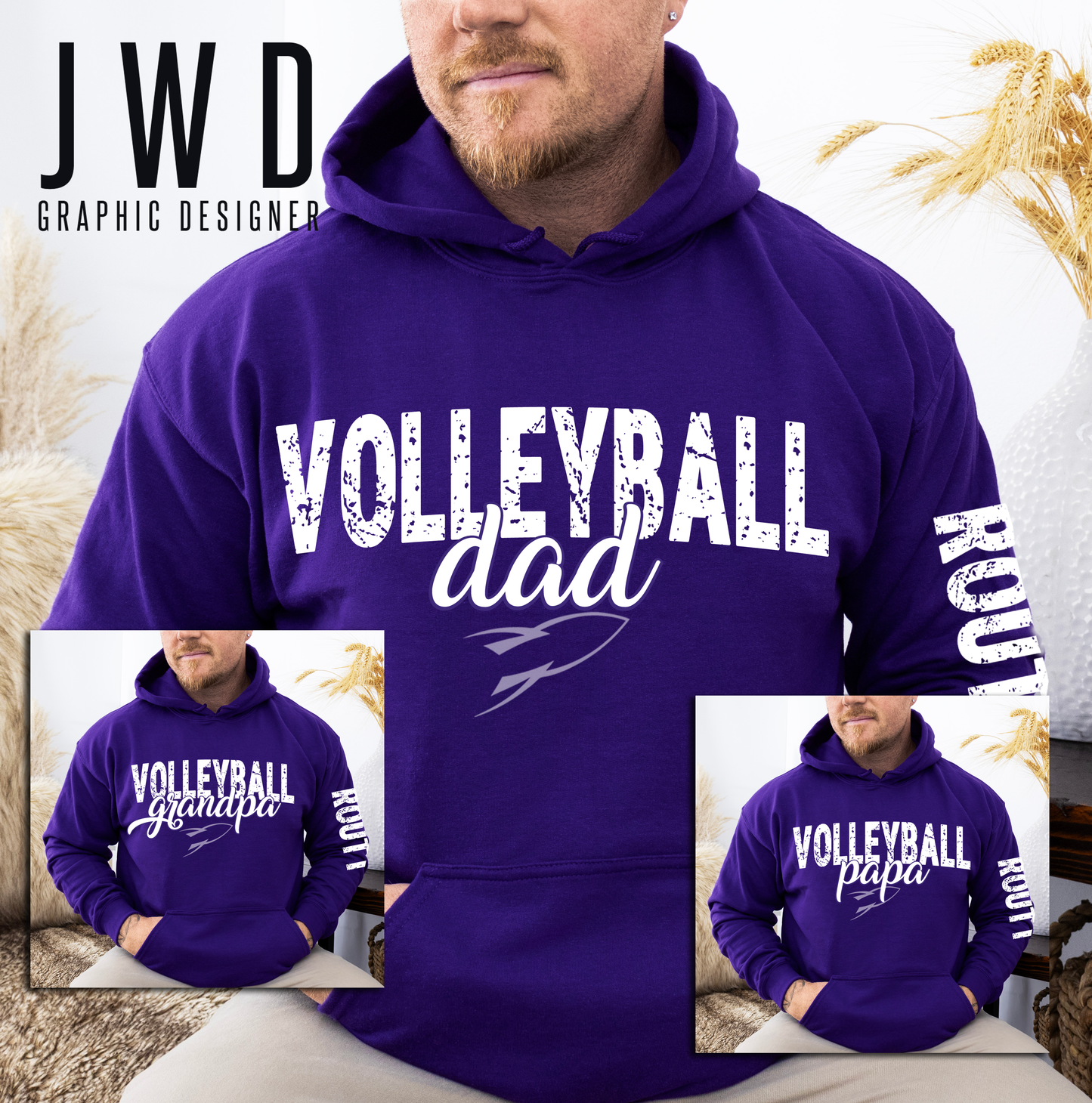 Volleyball Dad / Routt - Gildan Adult Unisex Hoodie *please indicate in NOTES if you want Grandpa, Papa, etc