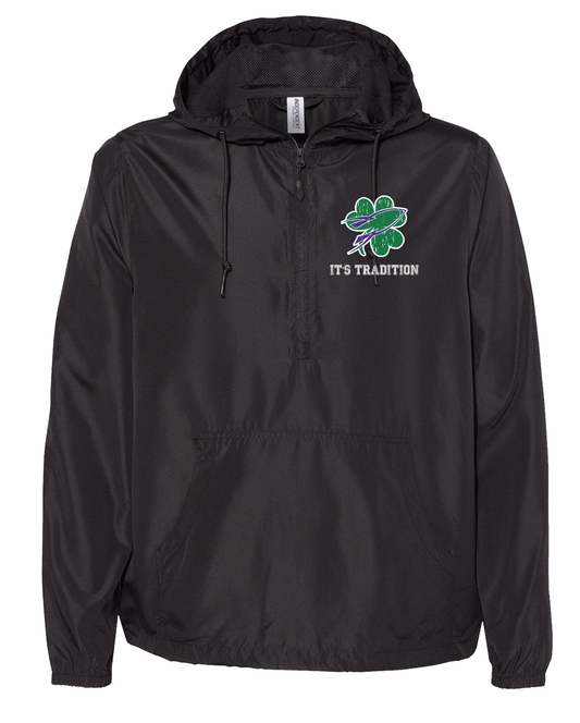 *SHAMROCKET BLACK 1/4 ZIP WINDBREAKER - ADULT ONLY