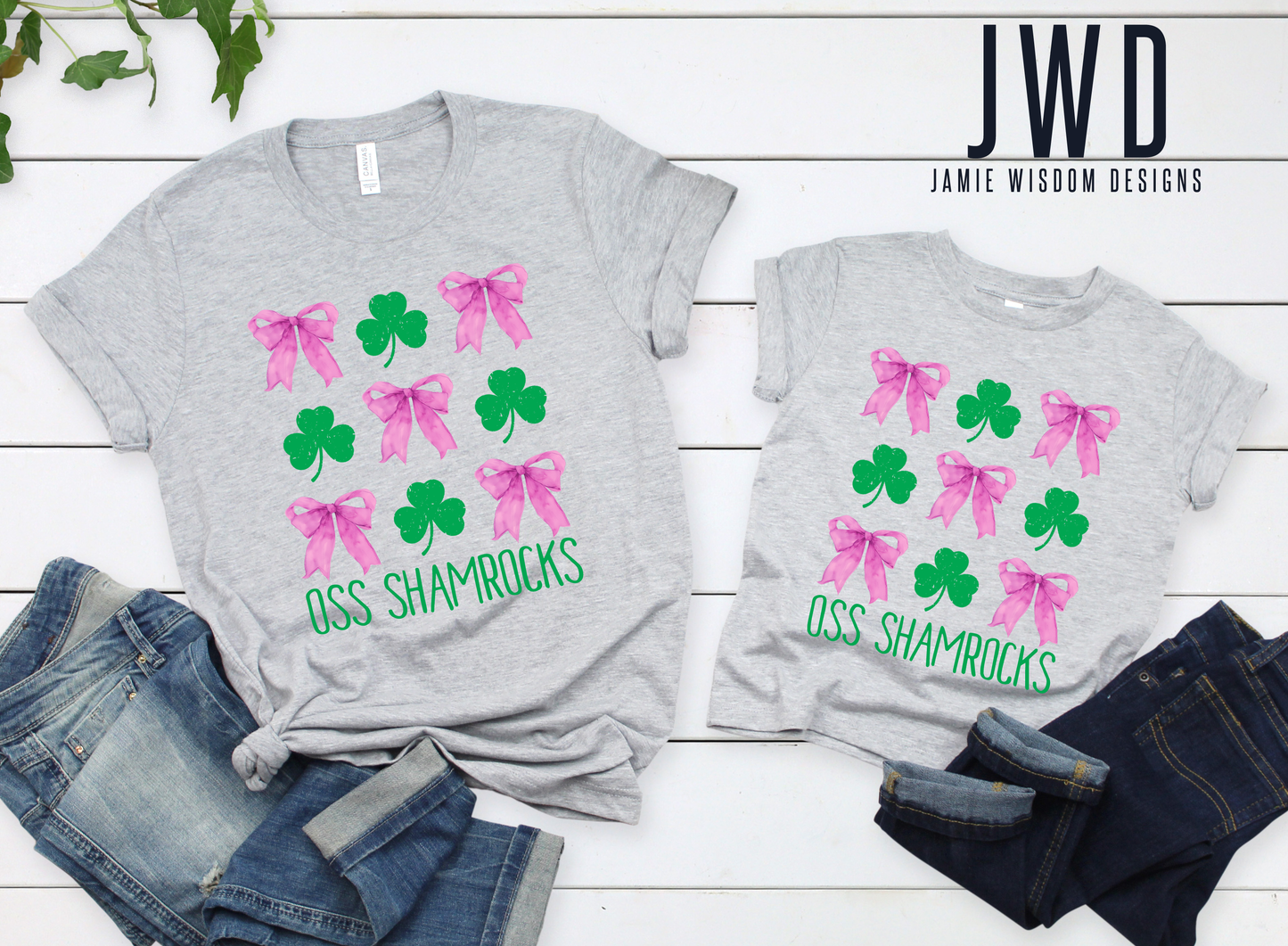 OSS SHAMROCKS BOWS - YOUTH + ADULT - BELLA CANVAS UNISEX SIZING