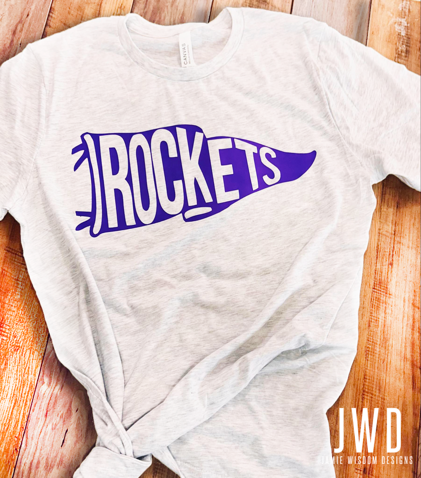 Rockets Pennant BELLA + CANVAS t-shirt (unisex fit) Ash Grey