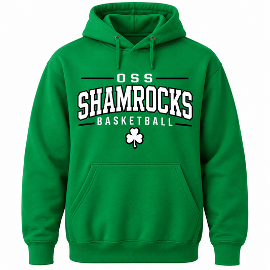 Shamrock Basketball Hoodie - Irish Green *Available in Youth + Adult*